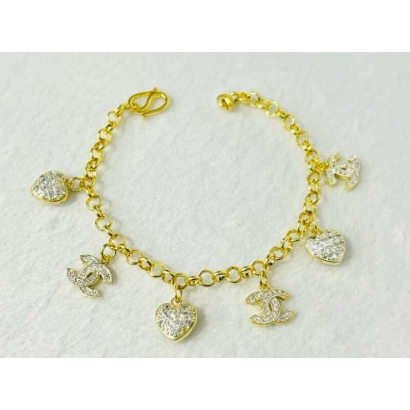 18K 22K 23K 24K THAI BAHT YELLOW GOLD WOMEN 20cm Bracelet