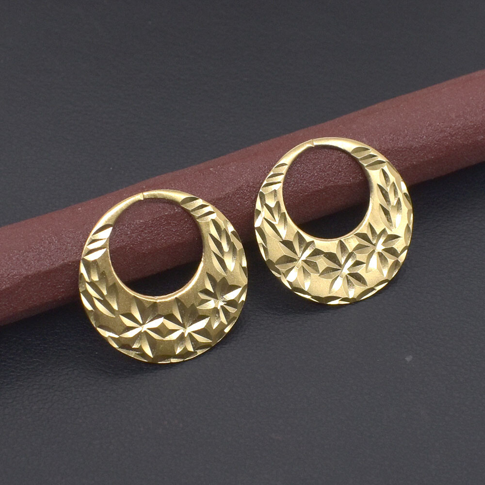22 K GOLD PLATED EARRING FOR MEN BOYS CLASSIC PUNJABI NATTIYAN 1 Pcs t937
