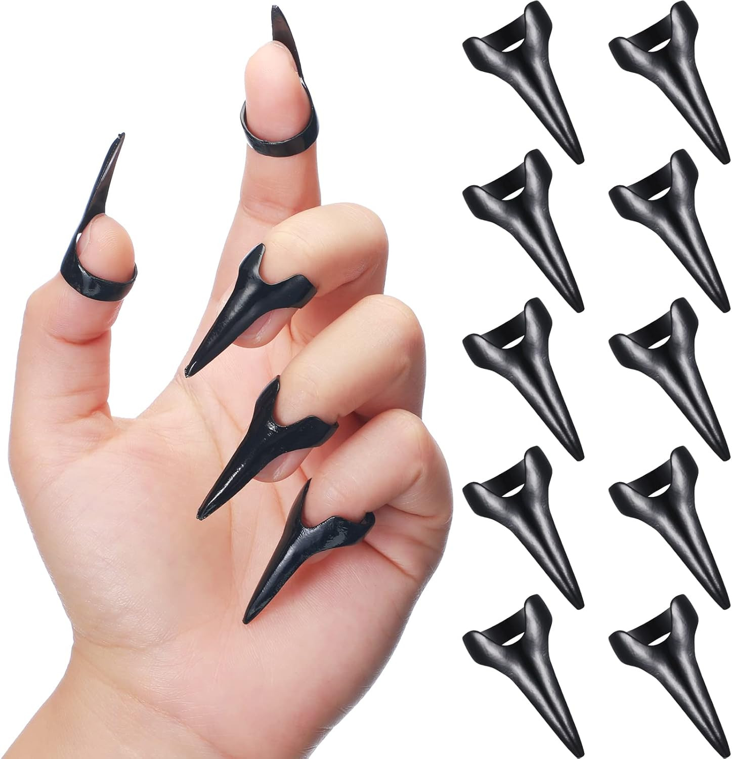 Finger Claws Rings Full Finger Set Retro Metal Nail Punk Rock Fingernail