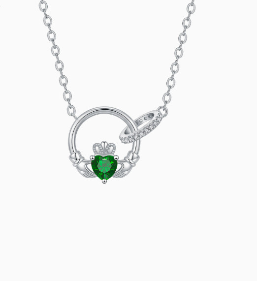 Heart Cut Red Gem Ring Pendant Necklace Alloy Women Fashion Neckwear