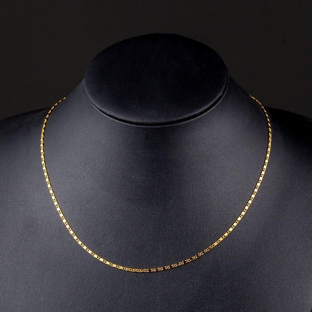 2mm Men Woman 925 Silver Plated Flat Sequins Sparkling Chain Necklace 16-30”