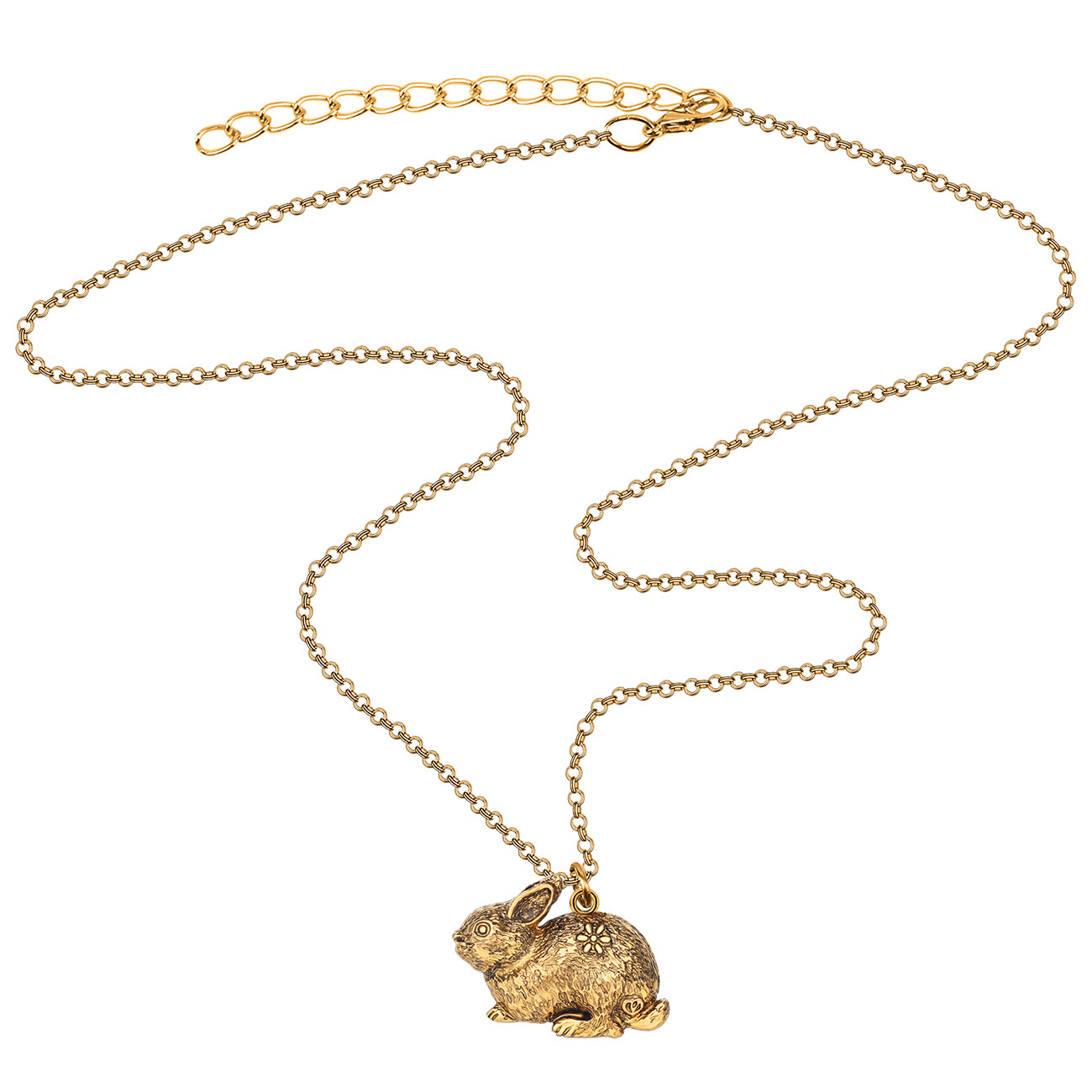 Antique Gold Easter Bunny Rabbit Necklace Pendant Jewelry Charms Easter Gifts