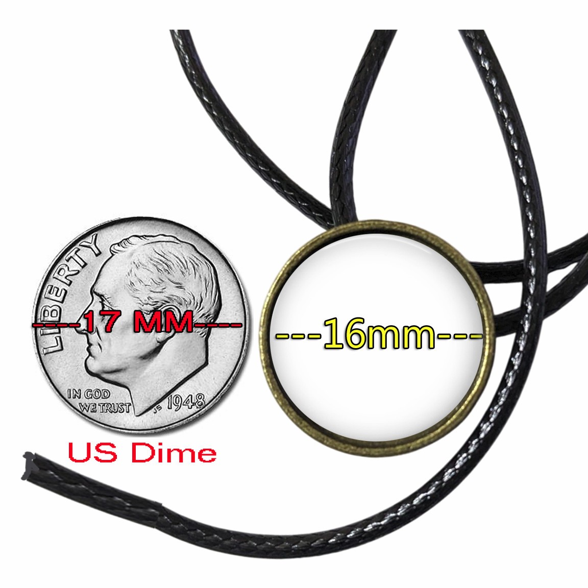 St Michael Necklace Slide Thru Black Cord Patron Saint Law Enforcement Protector