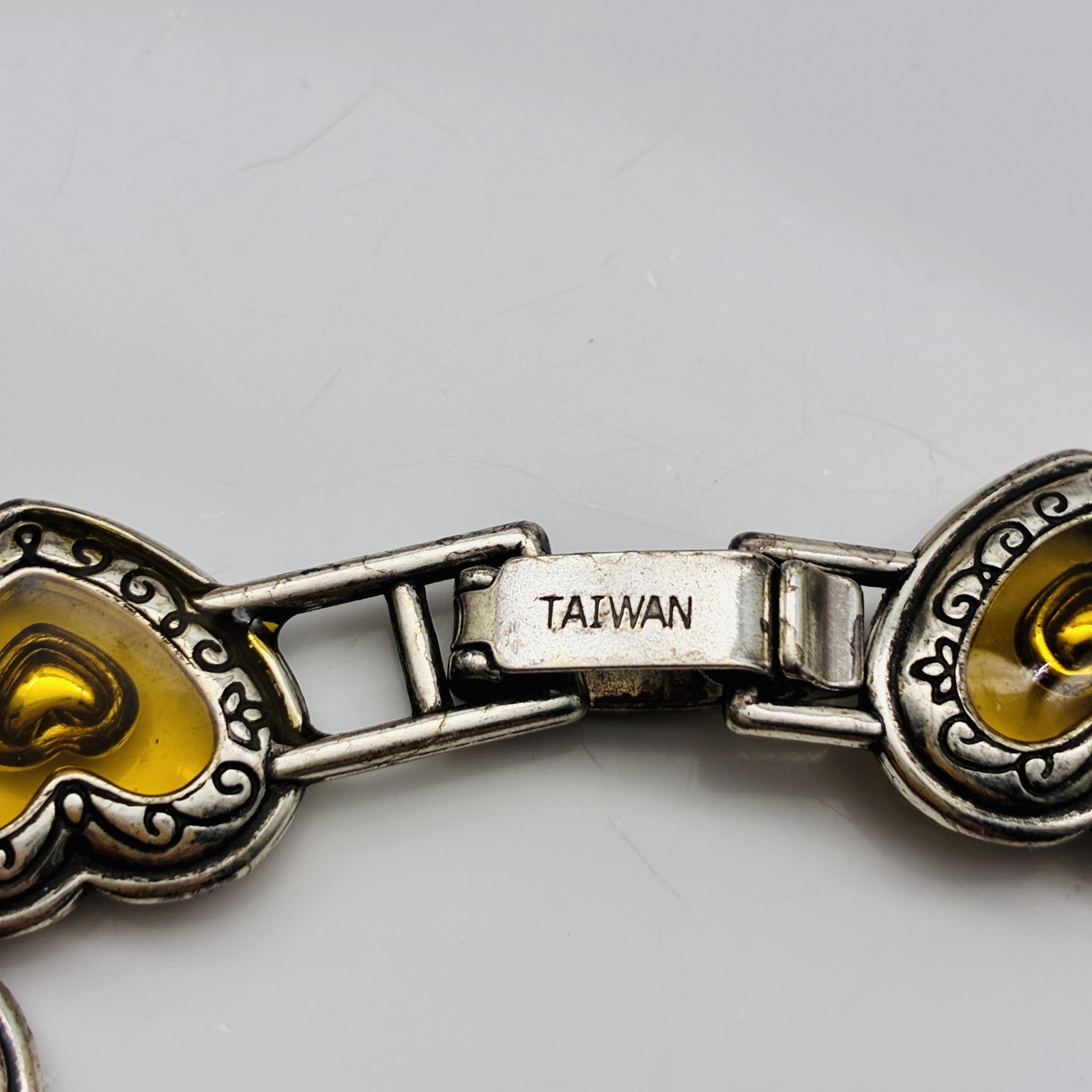 Heart Link and Chain Bracelets Lot of 2 Silver and Gold Tone Valentine