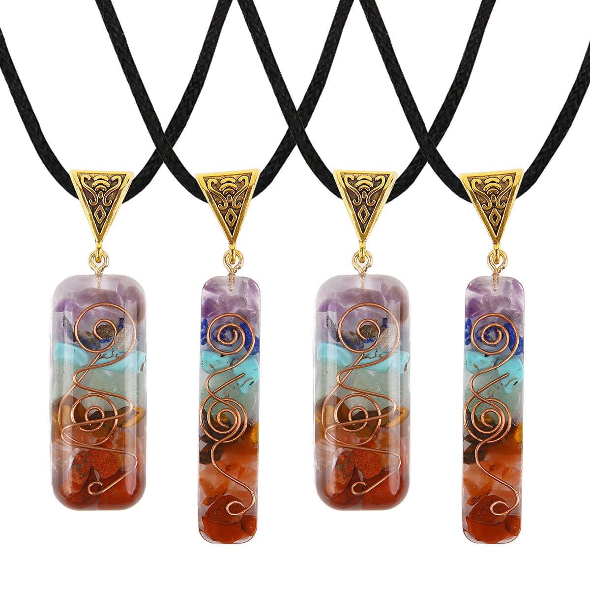 7 Chakra Healing Pendant Natural Stone Energy Protection Women Men Necklace Gift