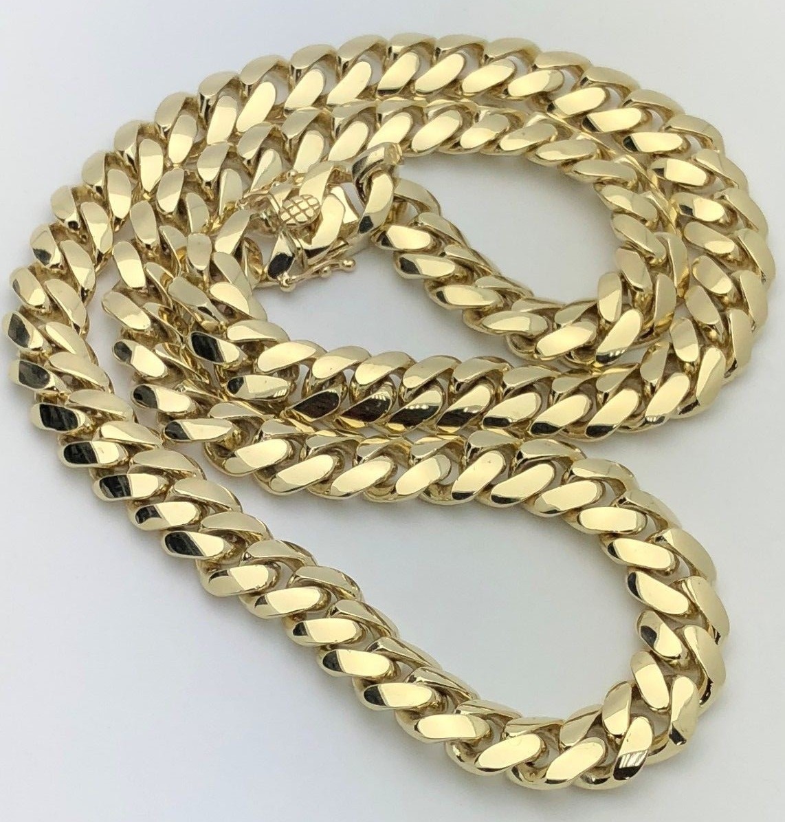 10k Yellow Gold Solid Heavy Miami Cuban Link Chain Necklace 24″ 7mm