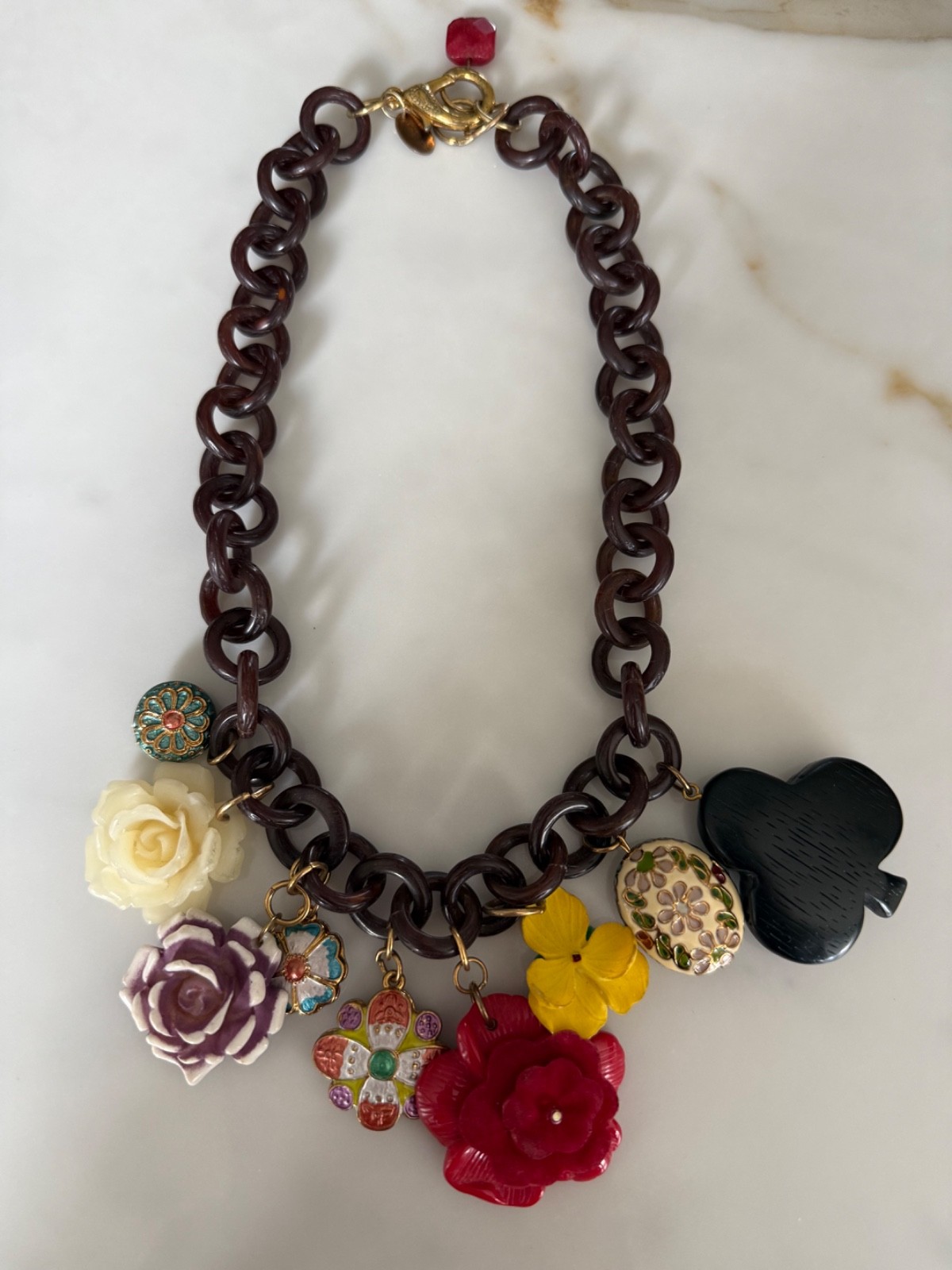 RARE 2009 Erickson Beamon for Target Charm Chain Link Boho Necklace Limited Edit
