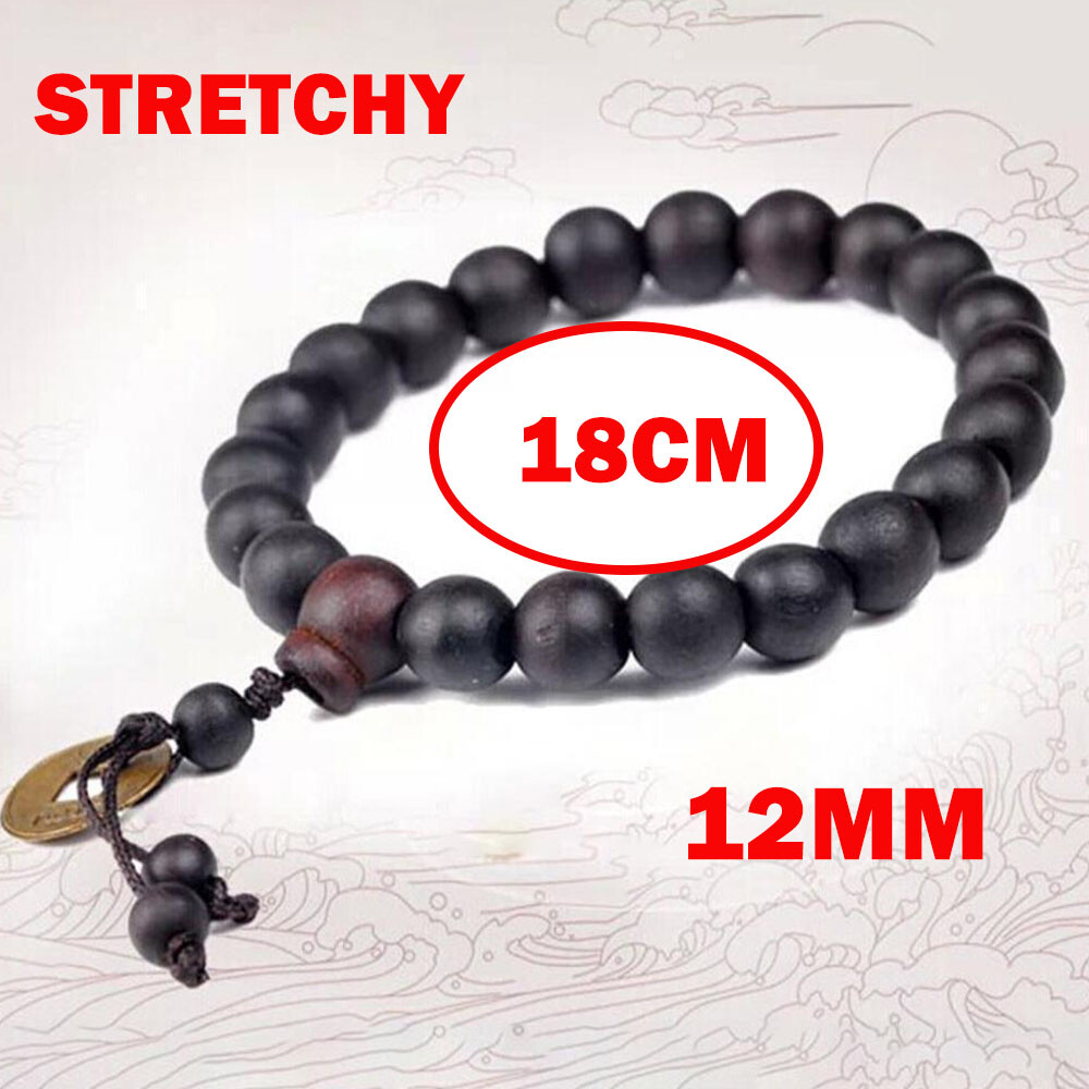 4PCS 12MM Wooden Men’s Buddha Buddhist Prayer Beads Tibet For Mala Bracelet NEW