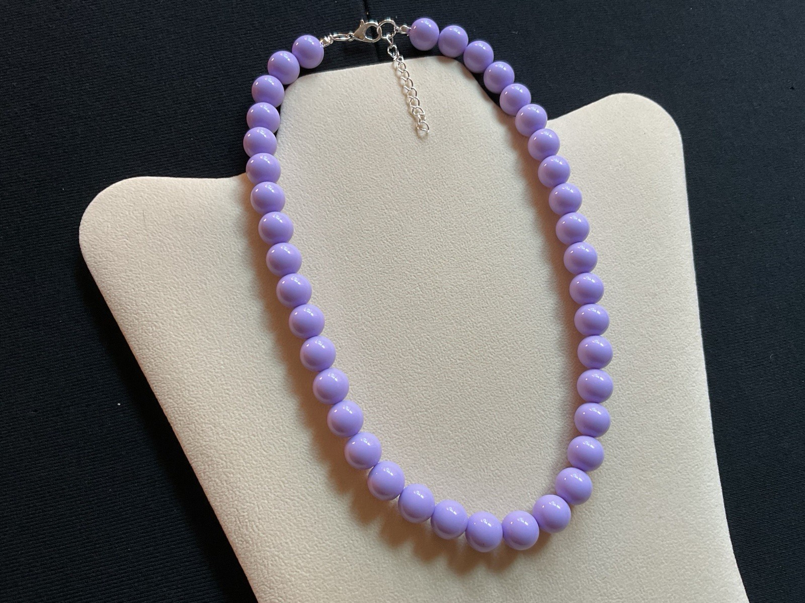 Short Length Lilac Beads Adjustable Necklace