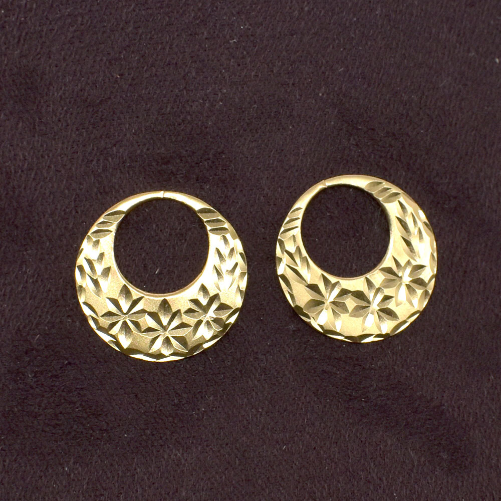 22 K GOLD PLATED EARRING FOR MEN BOYS CLASSIC PUNJABI NATTIYAN 1 Pcs t937
