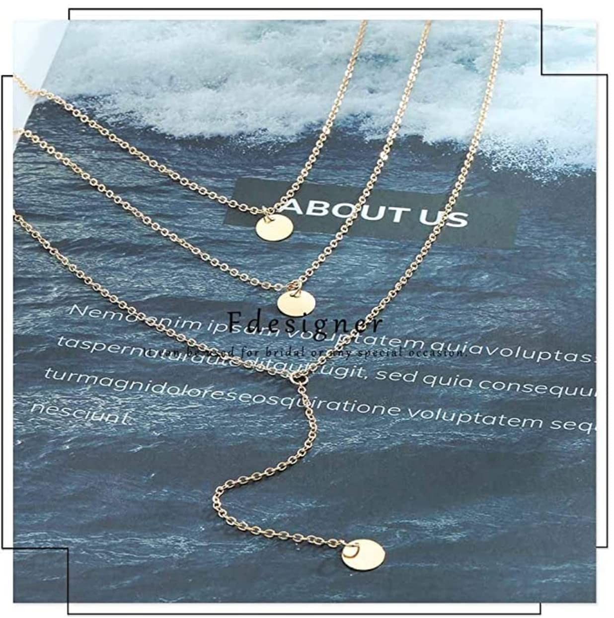 Fdesigner Fashion Layered Long Necklace Coin 1 Count (Pack of 1), Gold