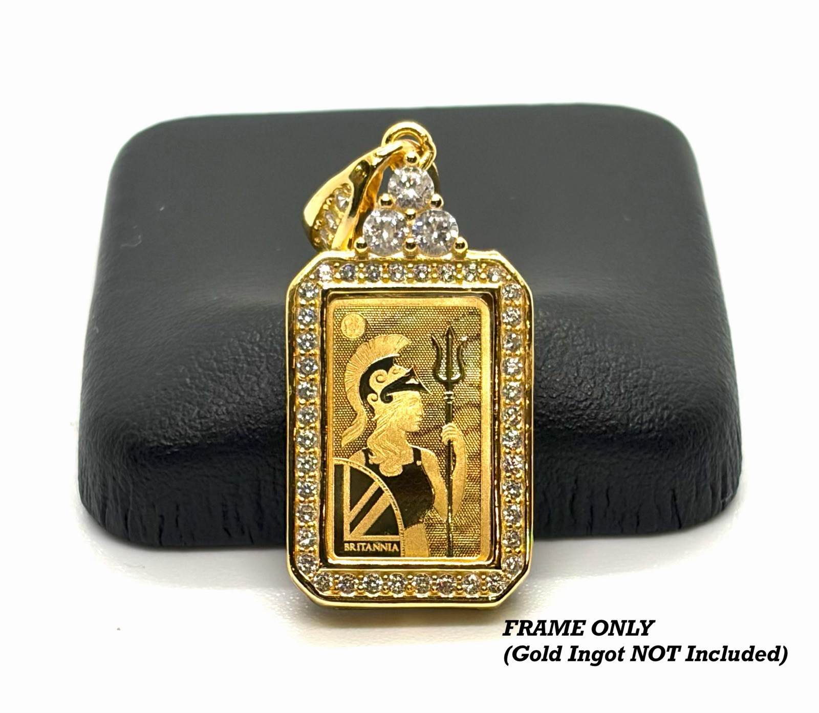 ⁠[FRAME ONLY] Custom Halo Pendant Setting for 1g Gold Ingot PAMP Britannia S925⁠