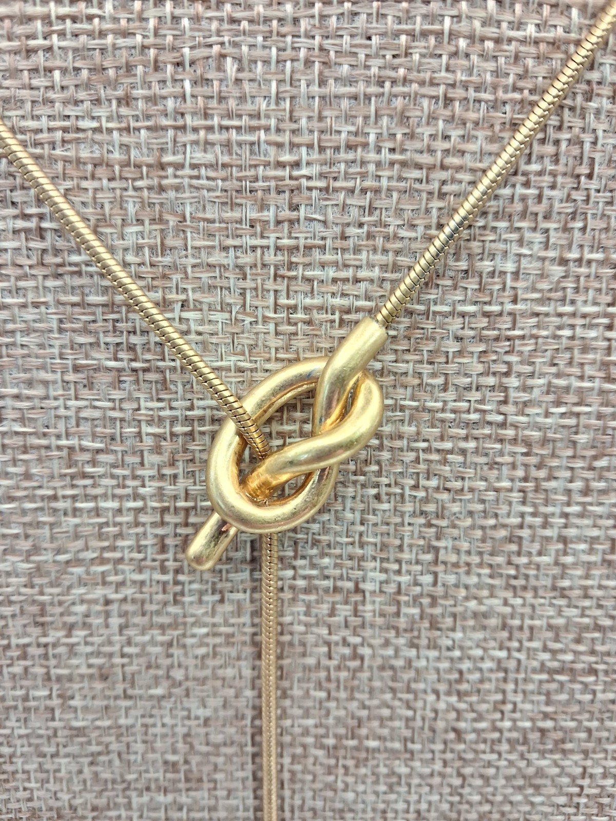 Lariat Knotted Adjustable Gold-tone Necklace 33in Snake Chain Hypoallergenic