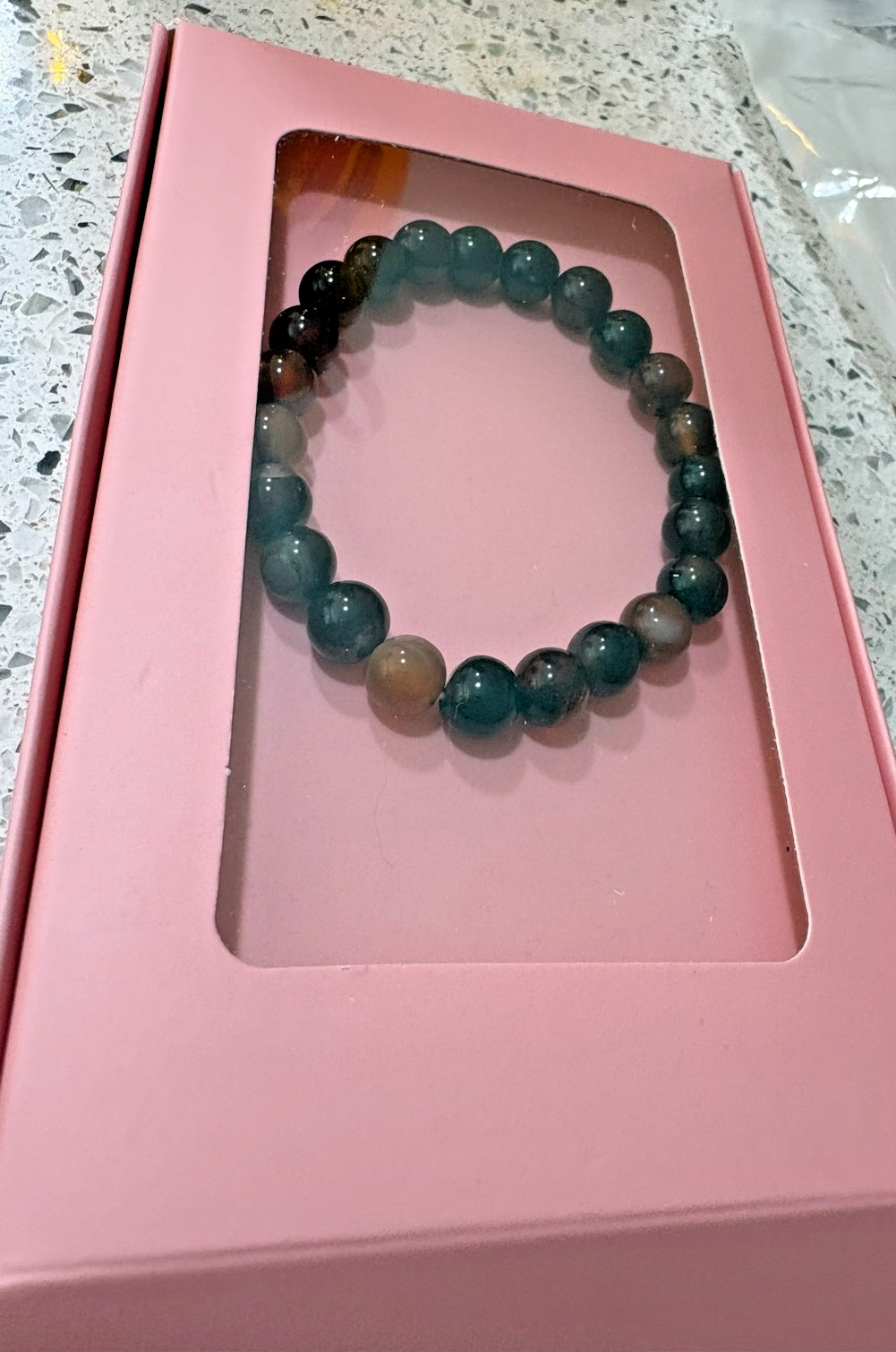 Crystal Ladies Beaded Stretch Bracelet – Red Agate, Passion & Mood