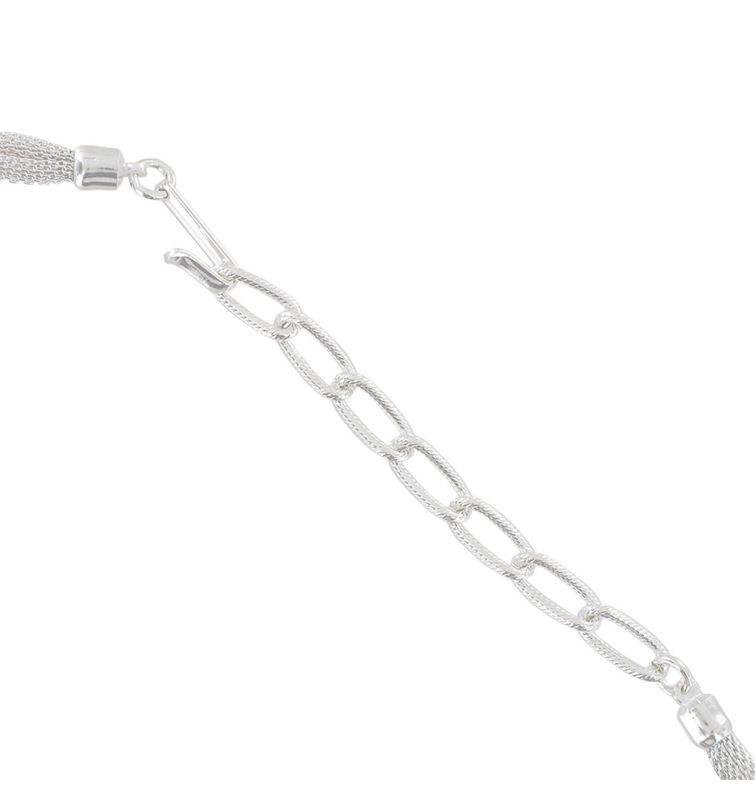 Ky & Co Silver Tone Mesh Knot Choker Necklace 11.5 -14″ Made in USA