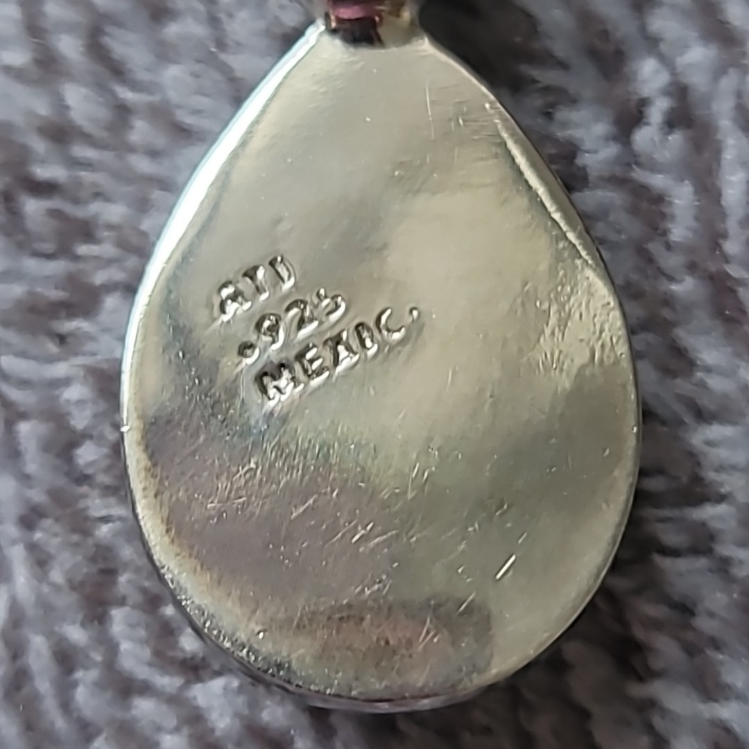 ATI Mexico 925 Sterling Silver Turquoise Teardrop Pendant – Stamped No Chain