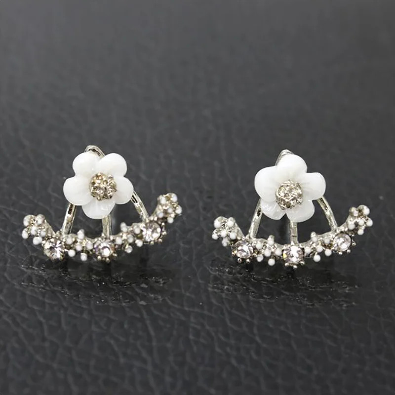 Korean Fashion Daisies Stud Earrings Simple Flower Double Sided Women Jewelry