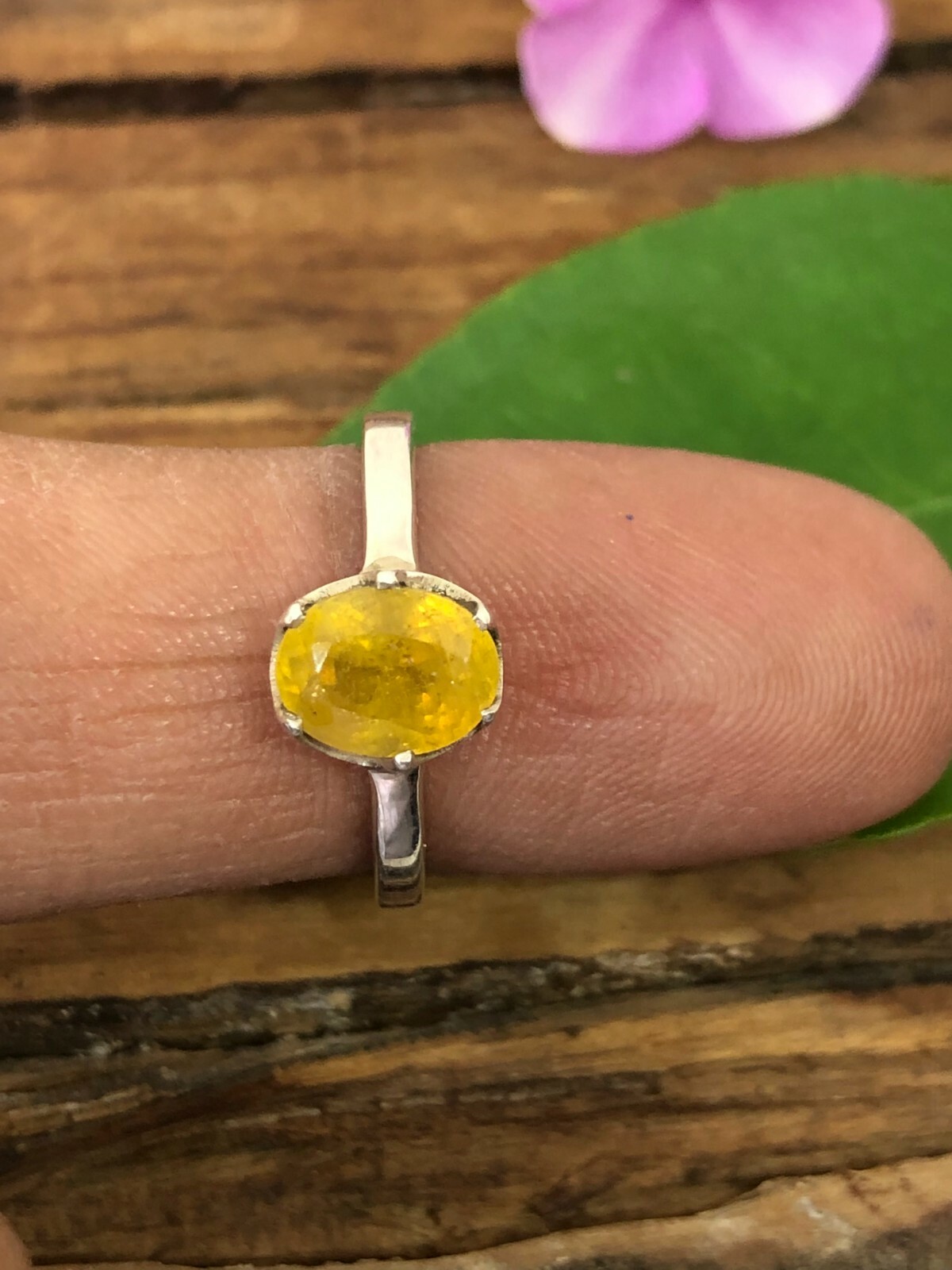 Luster Yellow Sapphire Solid 925 Sterling Silver Eternity ring For Him/ Her 9119