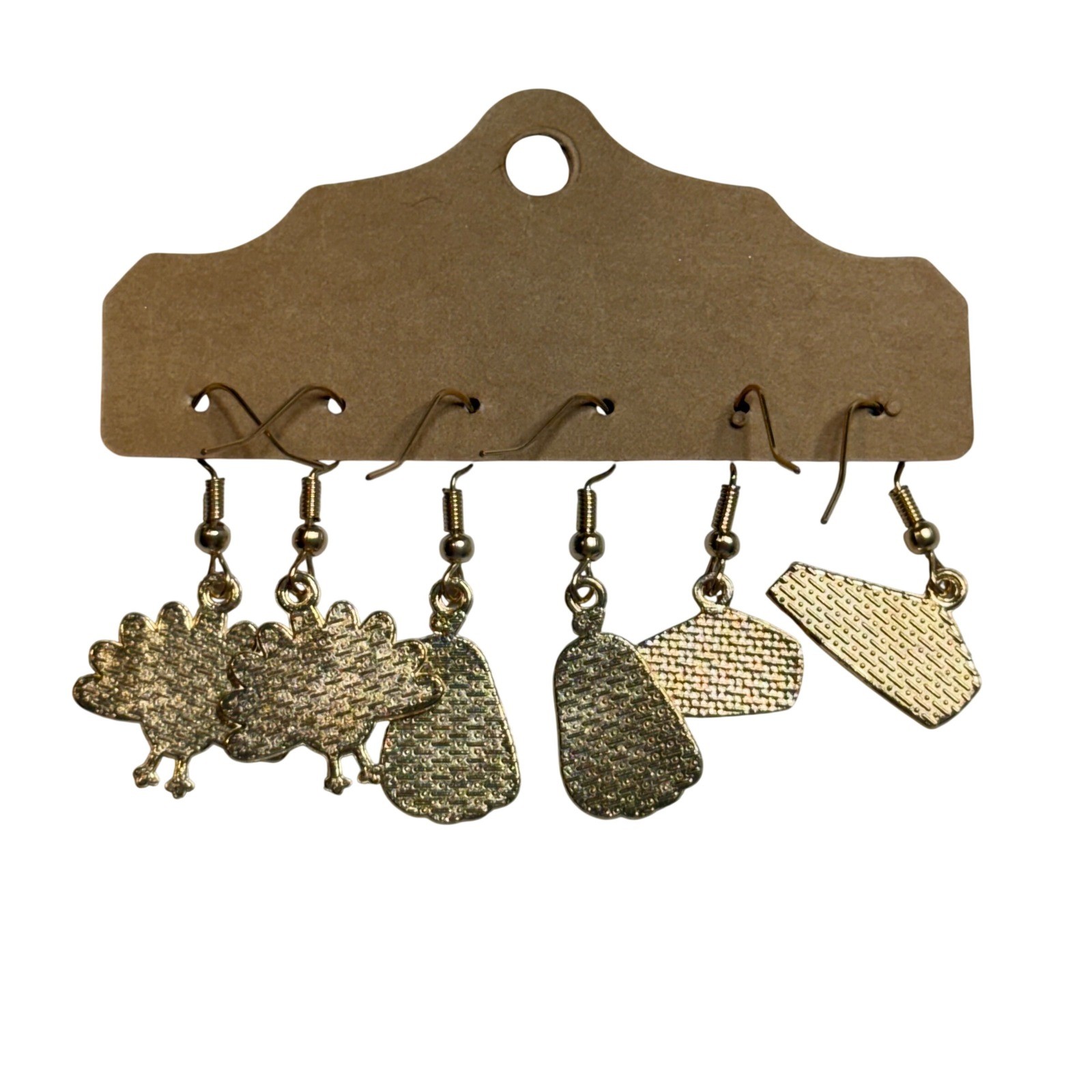 Thanksgiving Earring Set Women OS Multicolor Pumpkin Pie Turkey Squash 3 Pairs