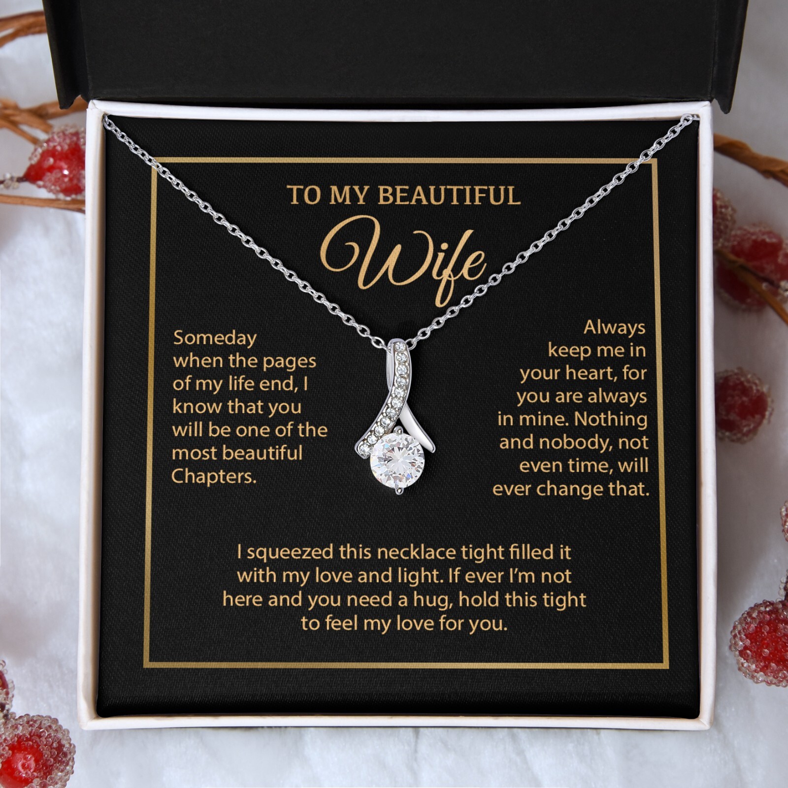 To My Wife Necklace, Vanlentines Gifts For Women, Anniversary Gift For Wife