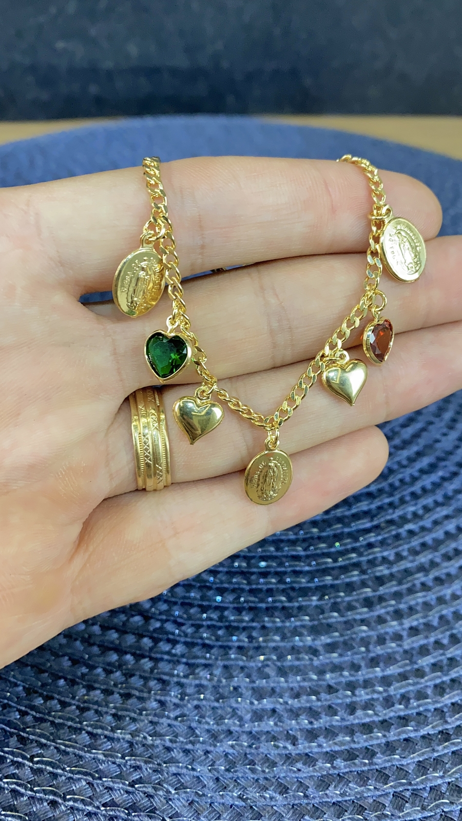 Pulsera de Corazon Virgen de Guadalupe para Mujer / Bracelet Heart CZ 7.5″ Gifts