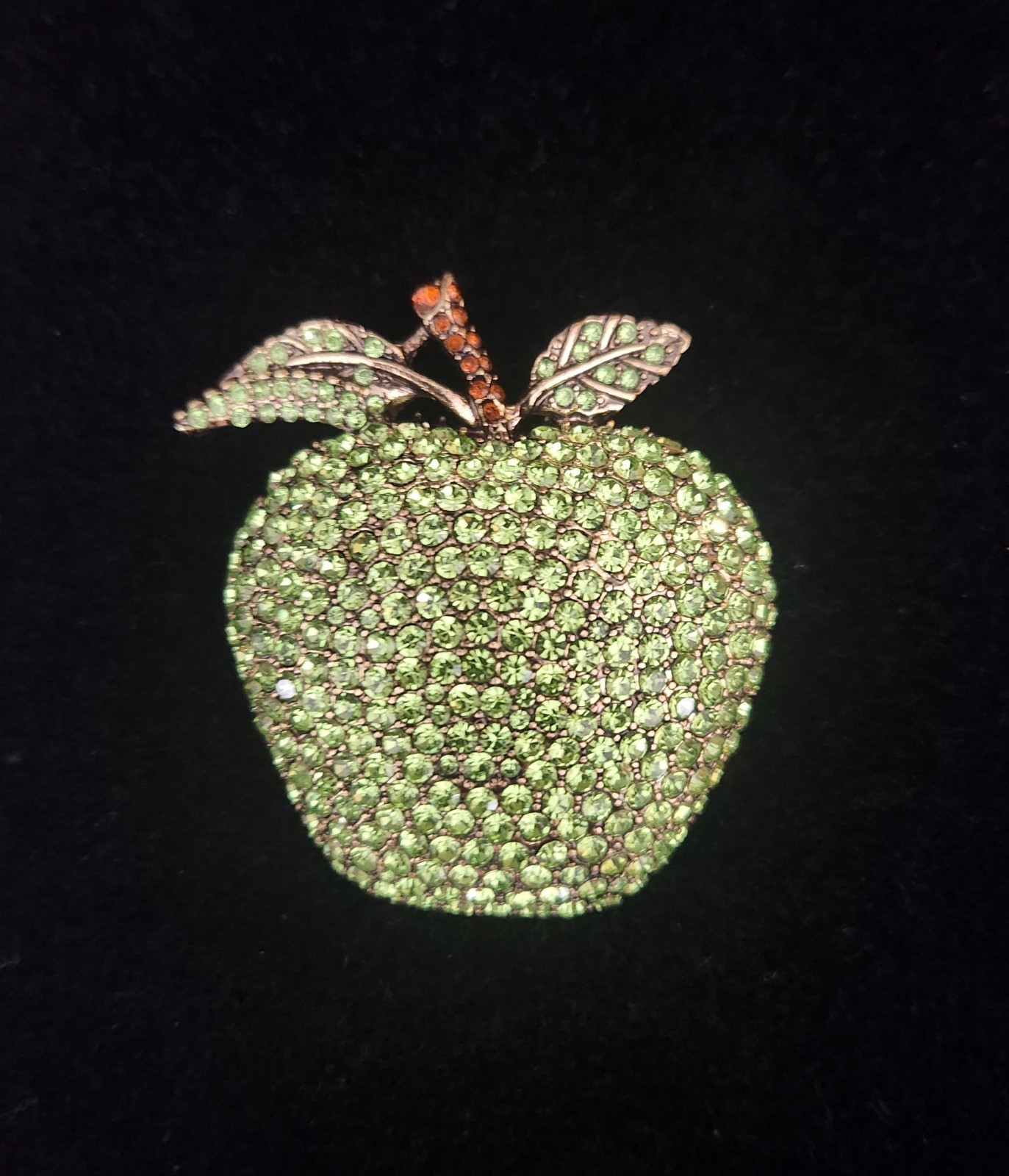 Heidi Daus Green Apple Brooch SIGNED