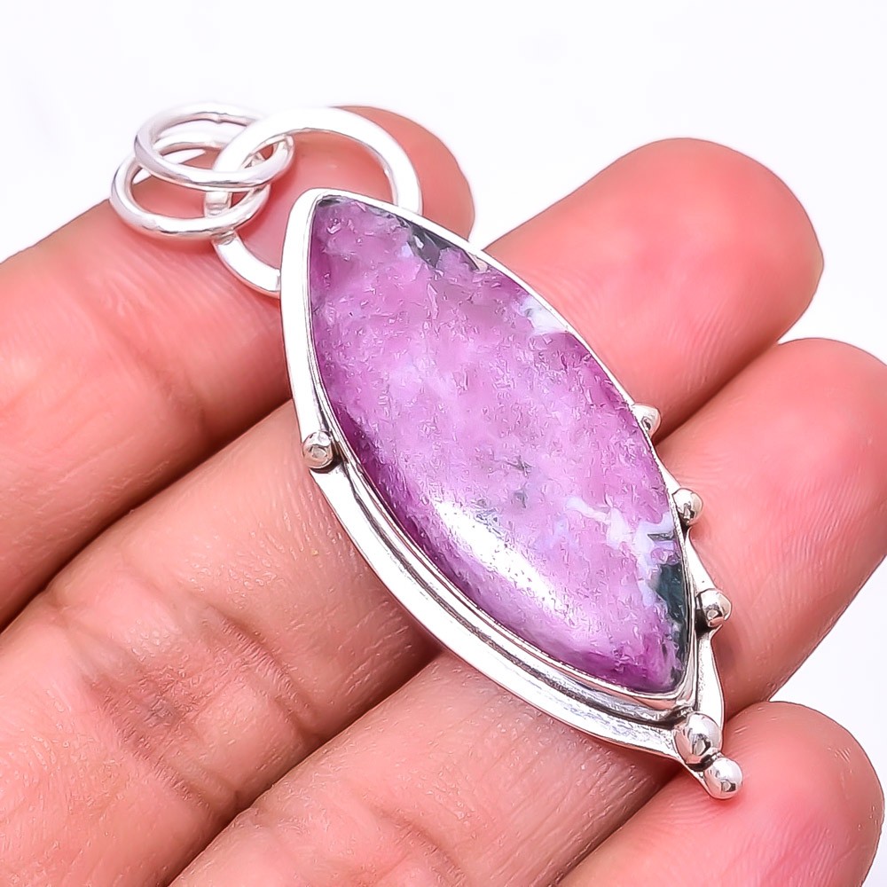Ruby With Zoisite – Tanzania 925 Sterling Silver Pendant 2.15″ P32