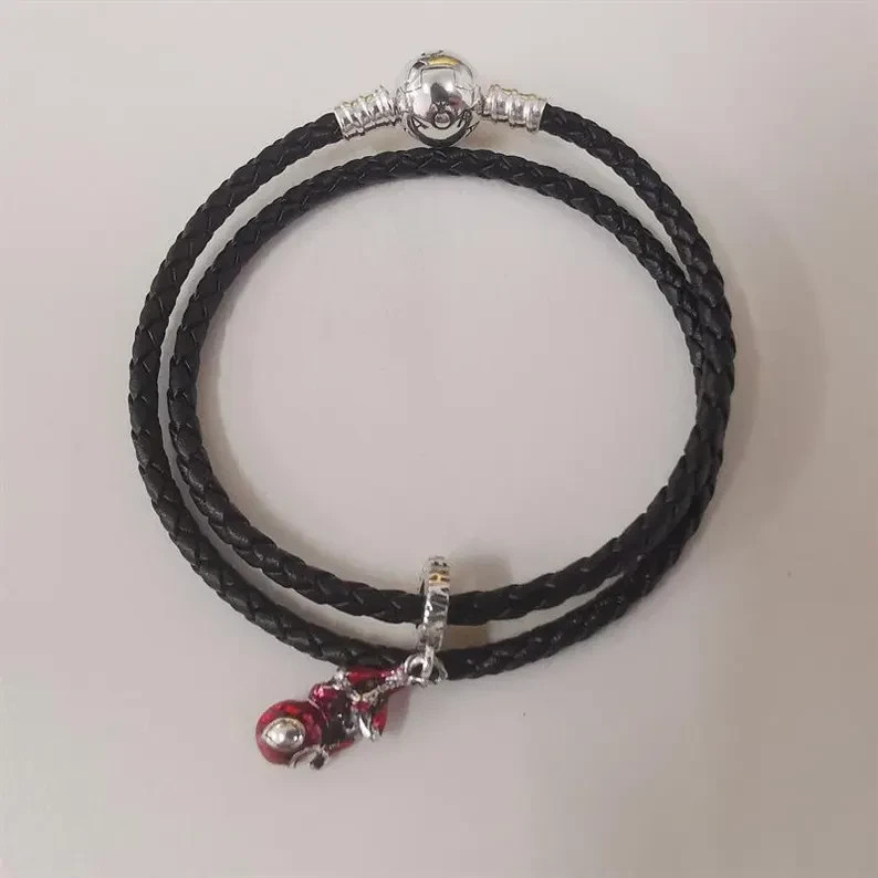 P genuine hanging spider-man double loop braided leather bracelet set