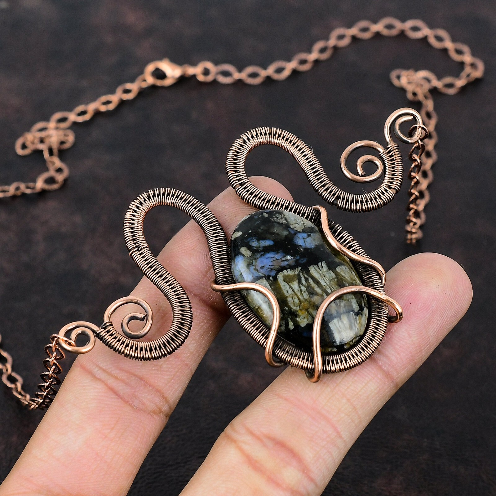 Que Sera Copper Gift For Sister Wire Wrapped Necklace Adjustable 18.0″