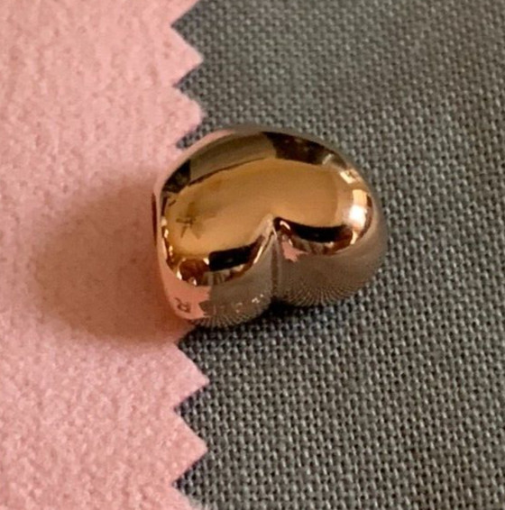 Pandora Rose Gold clasp Silver Bangle Bracelet 21cm 8.3″ 580702 & RG Heart charm