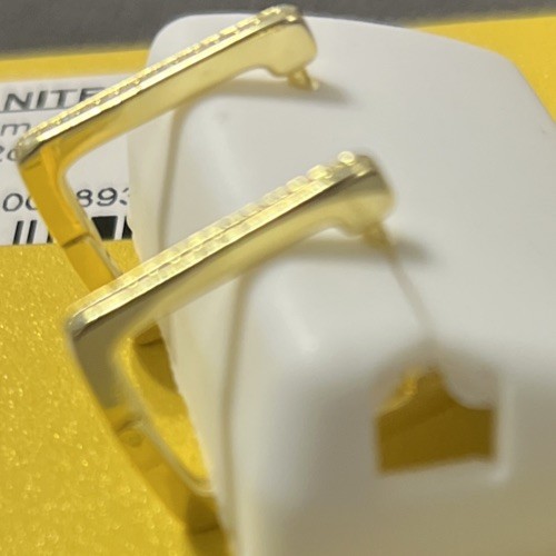 Moissanite 14kyg/925 Rectangular Earrings