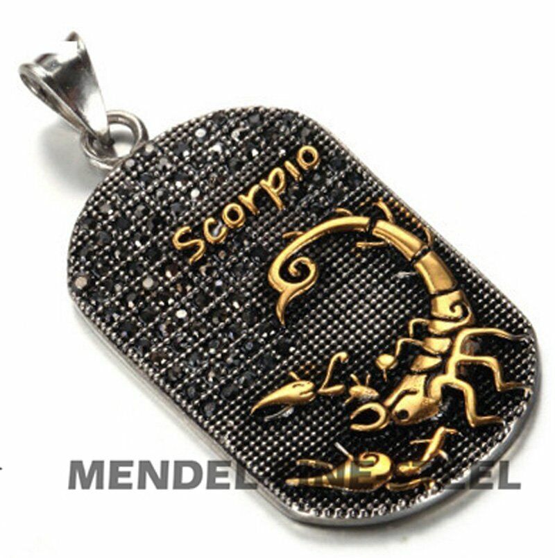 MENDEL Mens Gold Plated Leo Zodiac Sign Constellation Horoscope Pendant Necklace