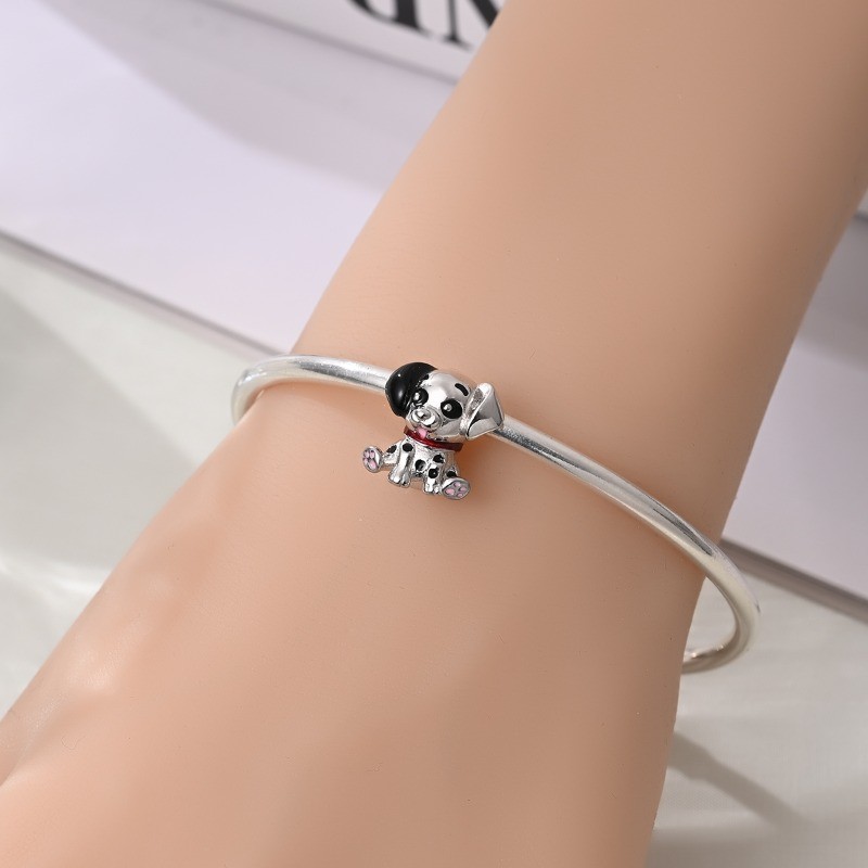 KUNSIR Sterling Silver Animal Charms –Panda Robot Dragon Pendants for Bracelets