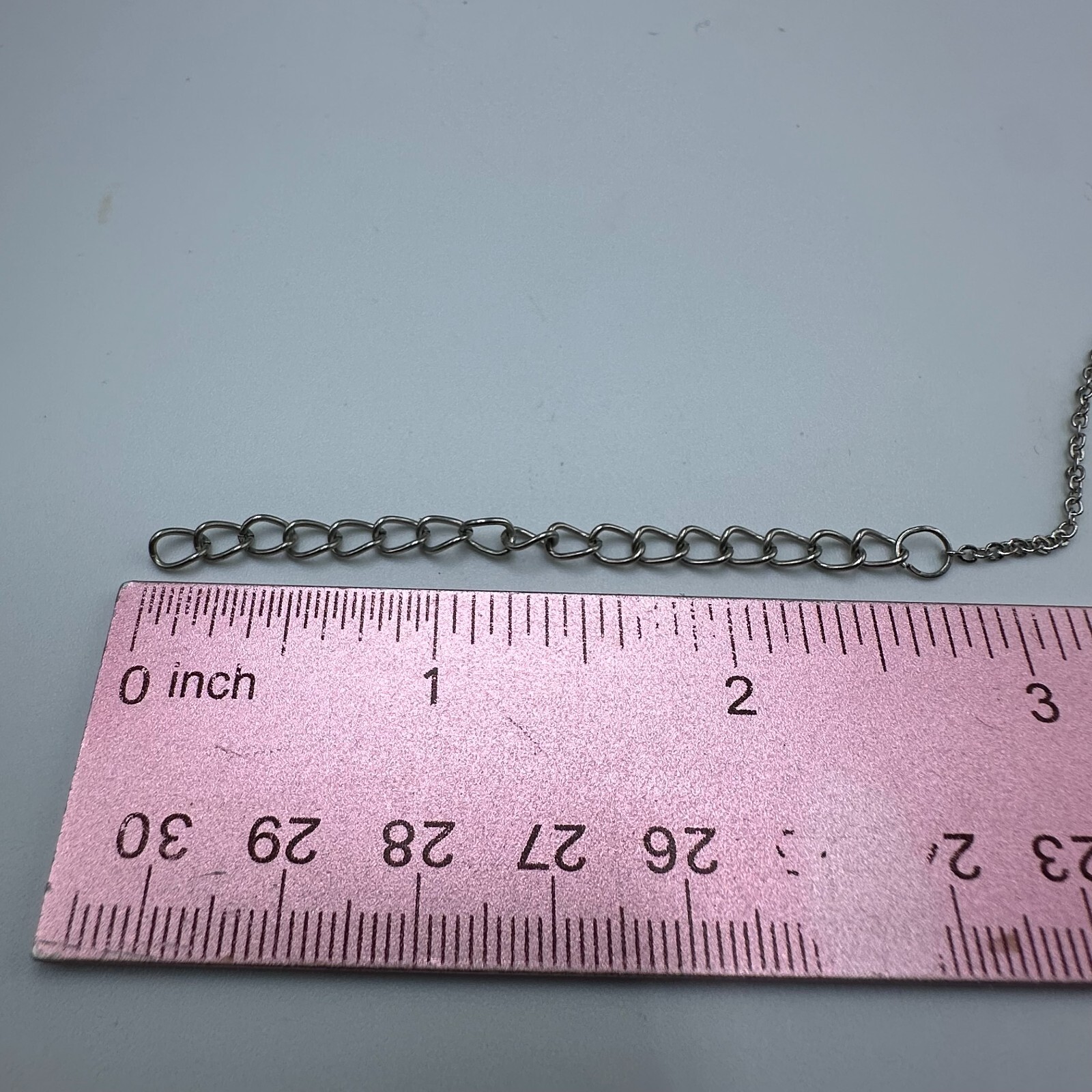 Rhinestone Bar Necklace Women Silver Tone Dainty Thin Chain Lightweight 14 Inch