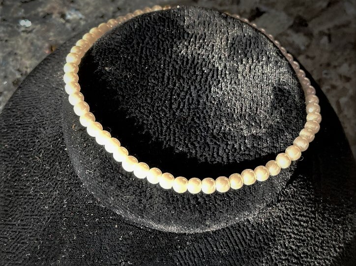 4 MM CREAMY WHITE PEARL ANKLET 9″ ANKLE BRACELET CLASSIC ELEGANT FREE SHIPPING
