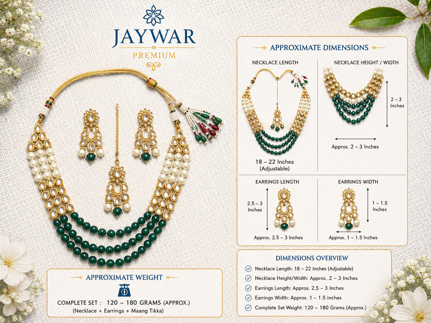 JAYWAR Kundan Choker Necklace Set Earrings Meenakari Bridal Jewelry Set Ethnic