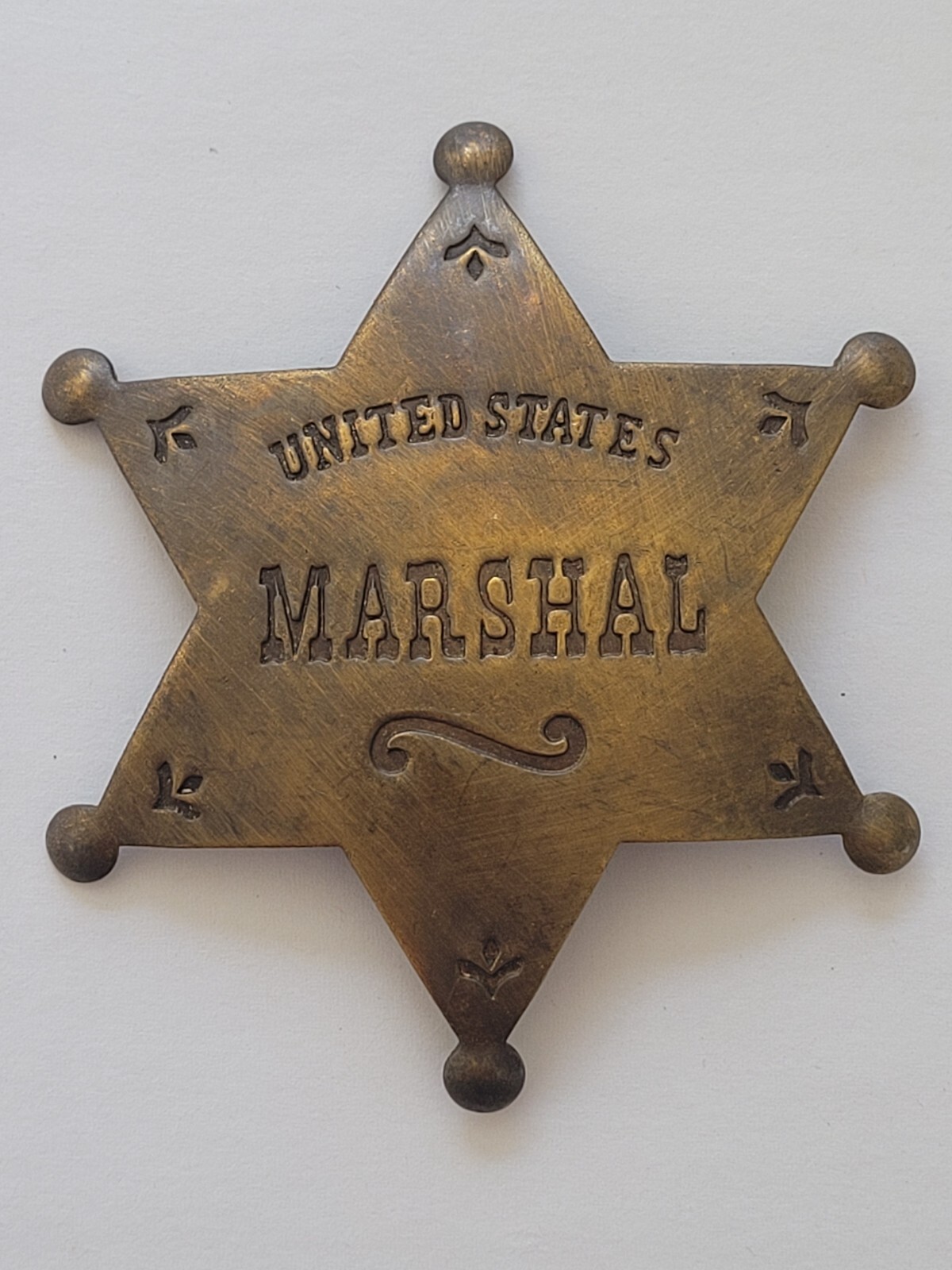 Collectable Western Badge – Old West Solid Brass 3″ Badge United States Marshal