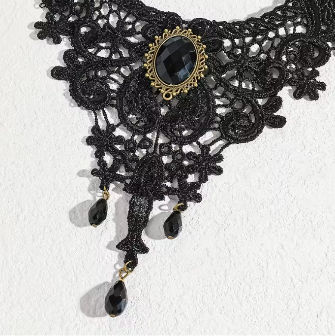 Gothic Lace Hollow Choker Stylish Black Necklace for Women Ideal for PartiesGift
