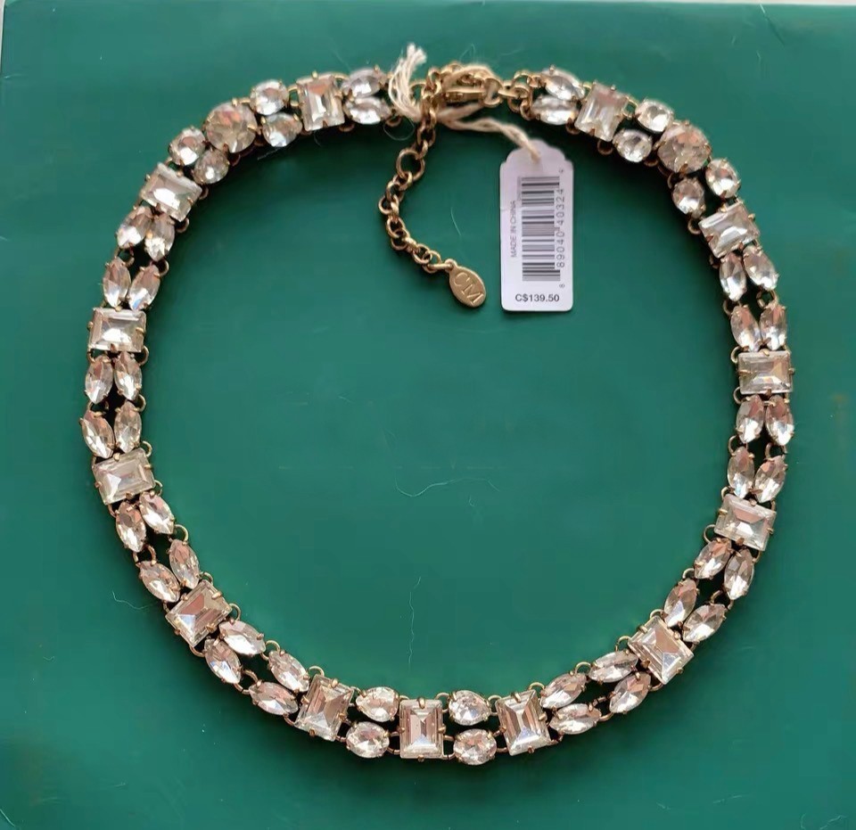 NEW NWT Club Monaco mixed crystal rhinestone Statement collar Choker necklace