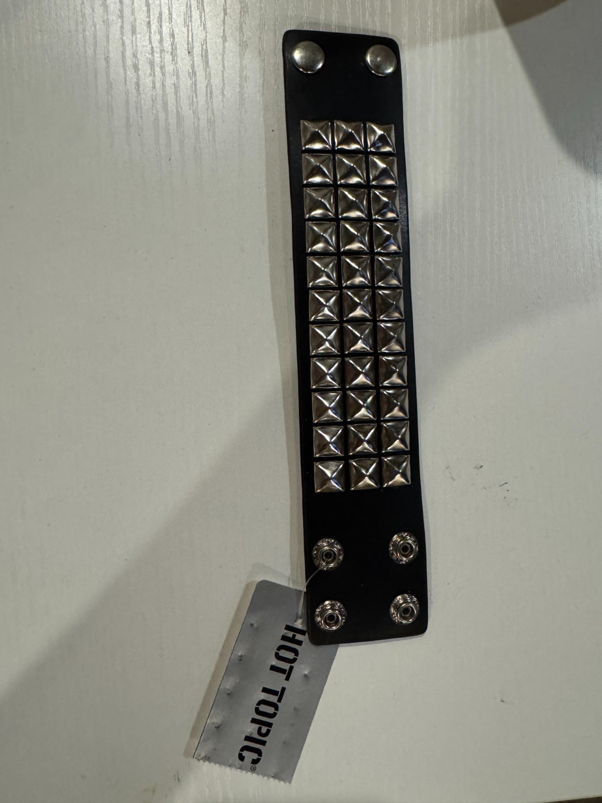 Studded Punk Cuff goth Vintage Hot Topic Leather Bracelet Stud Spike Y2K