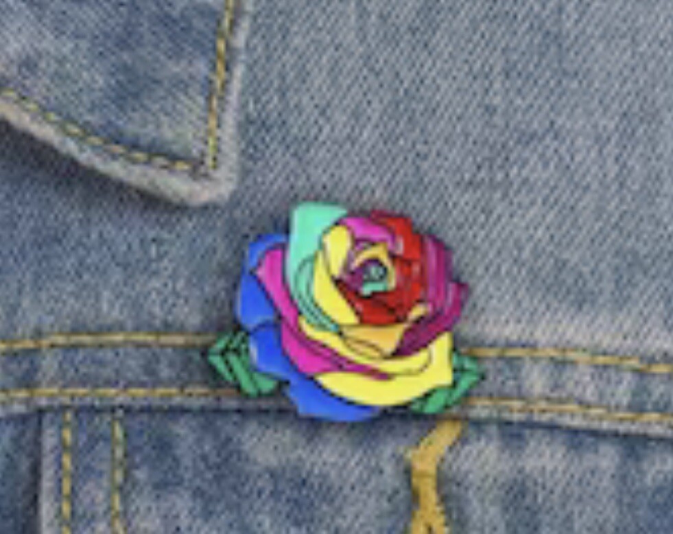 New Tie Dye Rose Brooch Pen