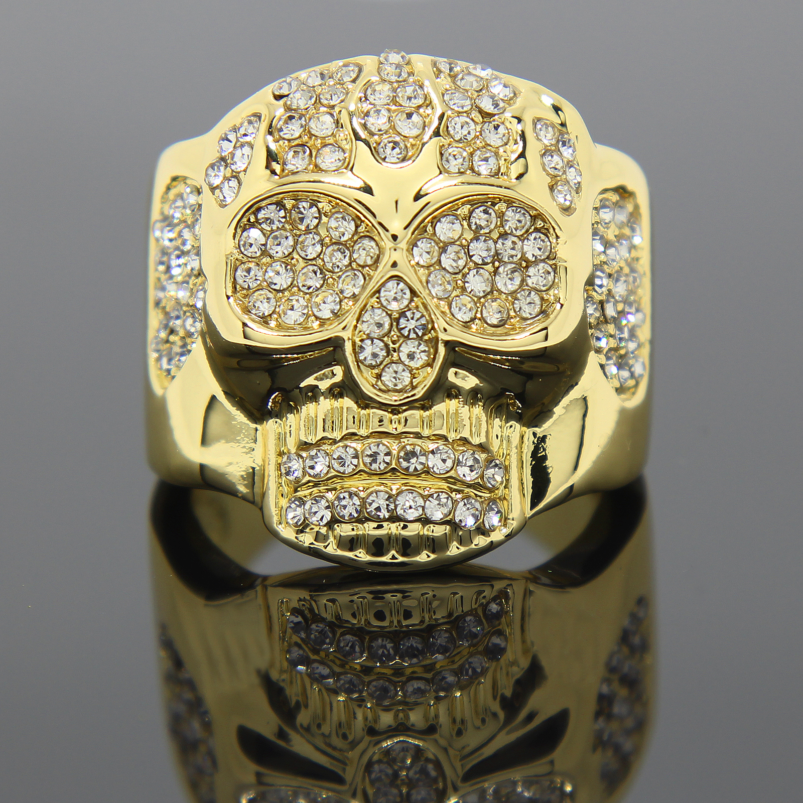 Mens 14K Gold Plated 4 Rings Cubic-Zirconia Bundle Set Size 7 8 9 10 11 12