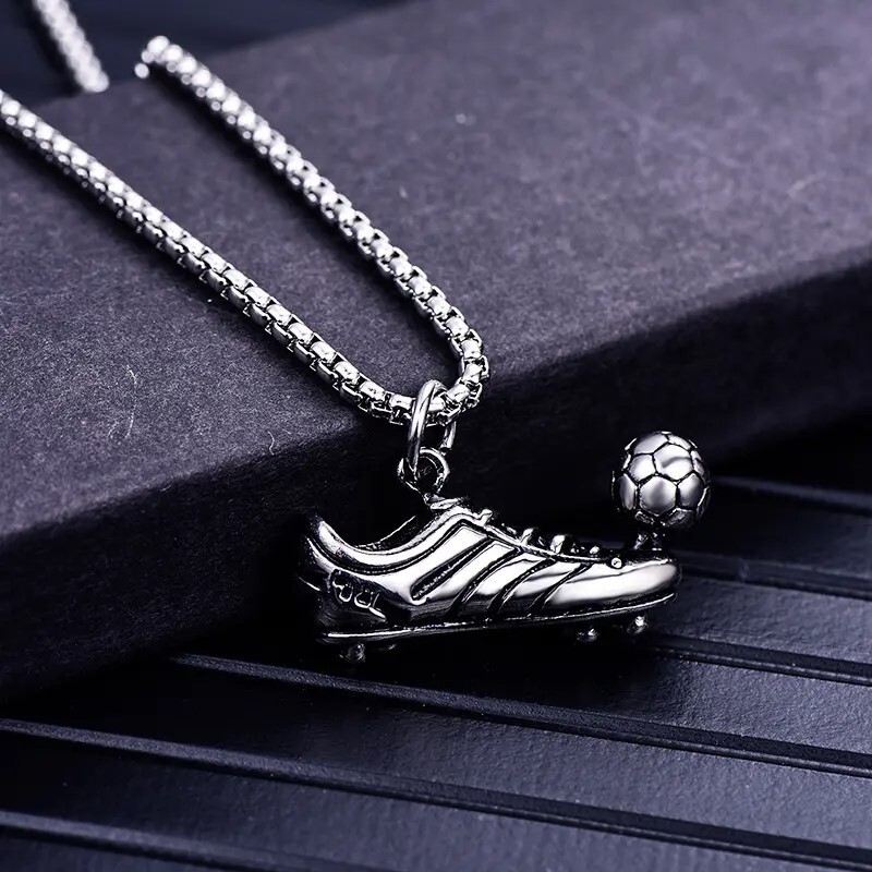 Silver Soccer Cleat & Ball Necklace, Football, Futball Pendant – MLS, World Cup