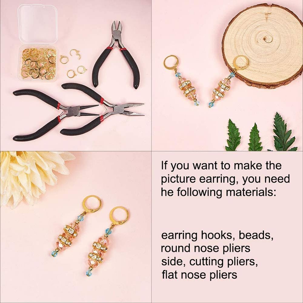 5 Pair Gold Brass Huggie Hoop Earring Finding w/Loop Round Blank for Earring DIY