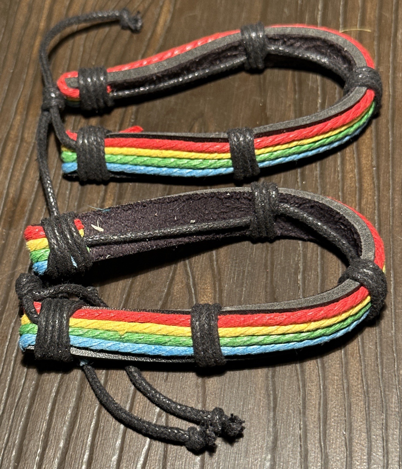 7 Pc Rainbow LGBT Lesbian Gay Pride Friendship Briaded Rope Adjustable Bracelets