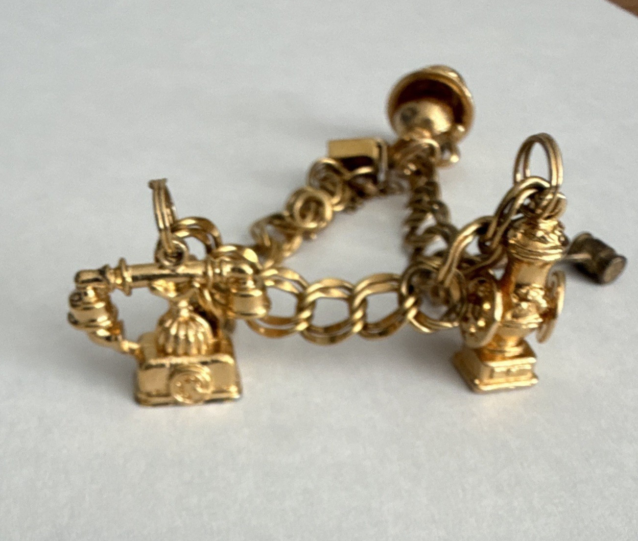 1970/80s Cable Chain Dangle Charm Bracelet with Avon charms