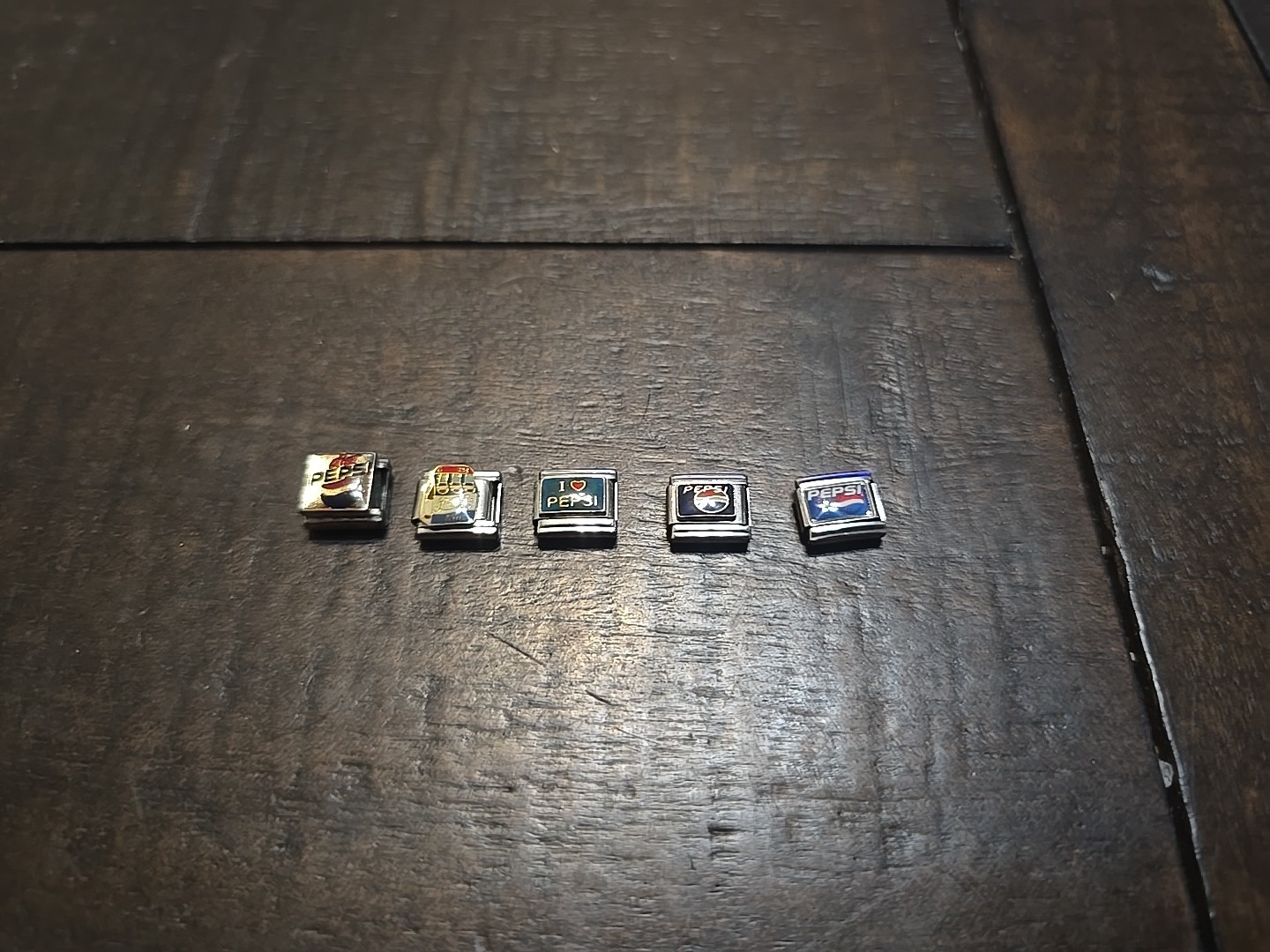 5 Pepsi Cola Soda Pop Italian Charm Enamel Link 3/8 Inch Wide-Diet Pepsi