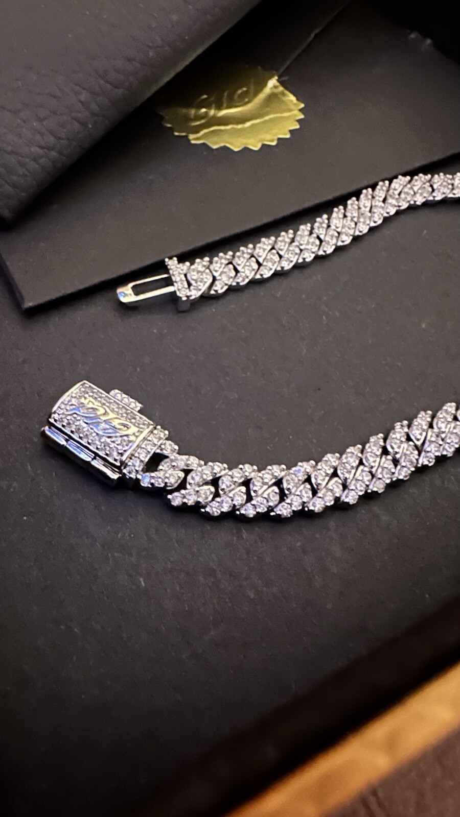 The GLD Shop Micro Diamond Prong Cuban Link Bracelet White Gold Plated 8” 6mm