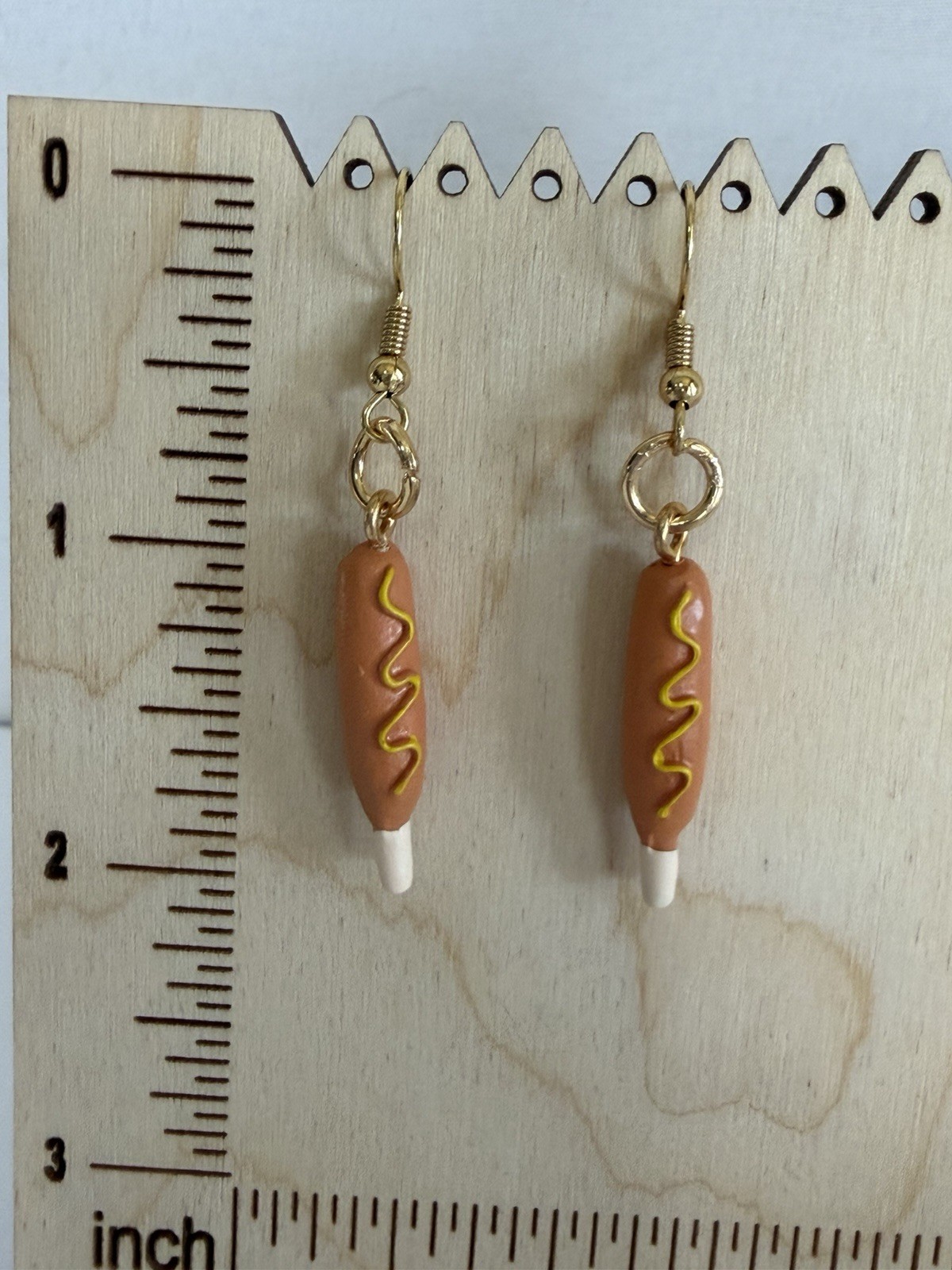 Corn Dog Earrings – Fair Earrings – Food Earrings – Mustard