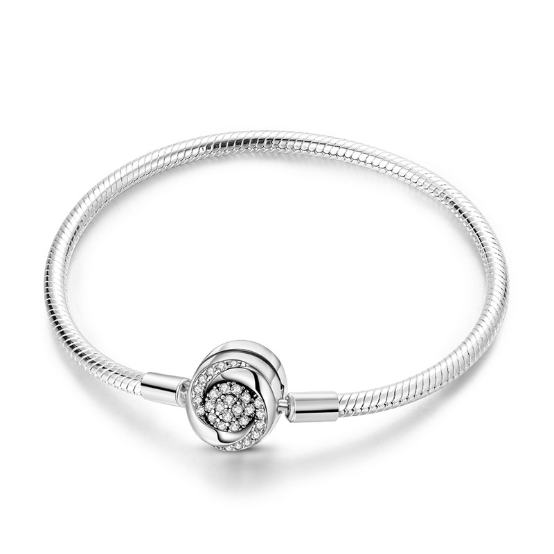 MULA European Sparkling Vortex 925 Silver Clasp Charm Bracelet For Women Jewelry
